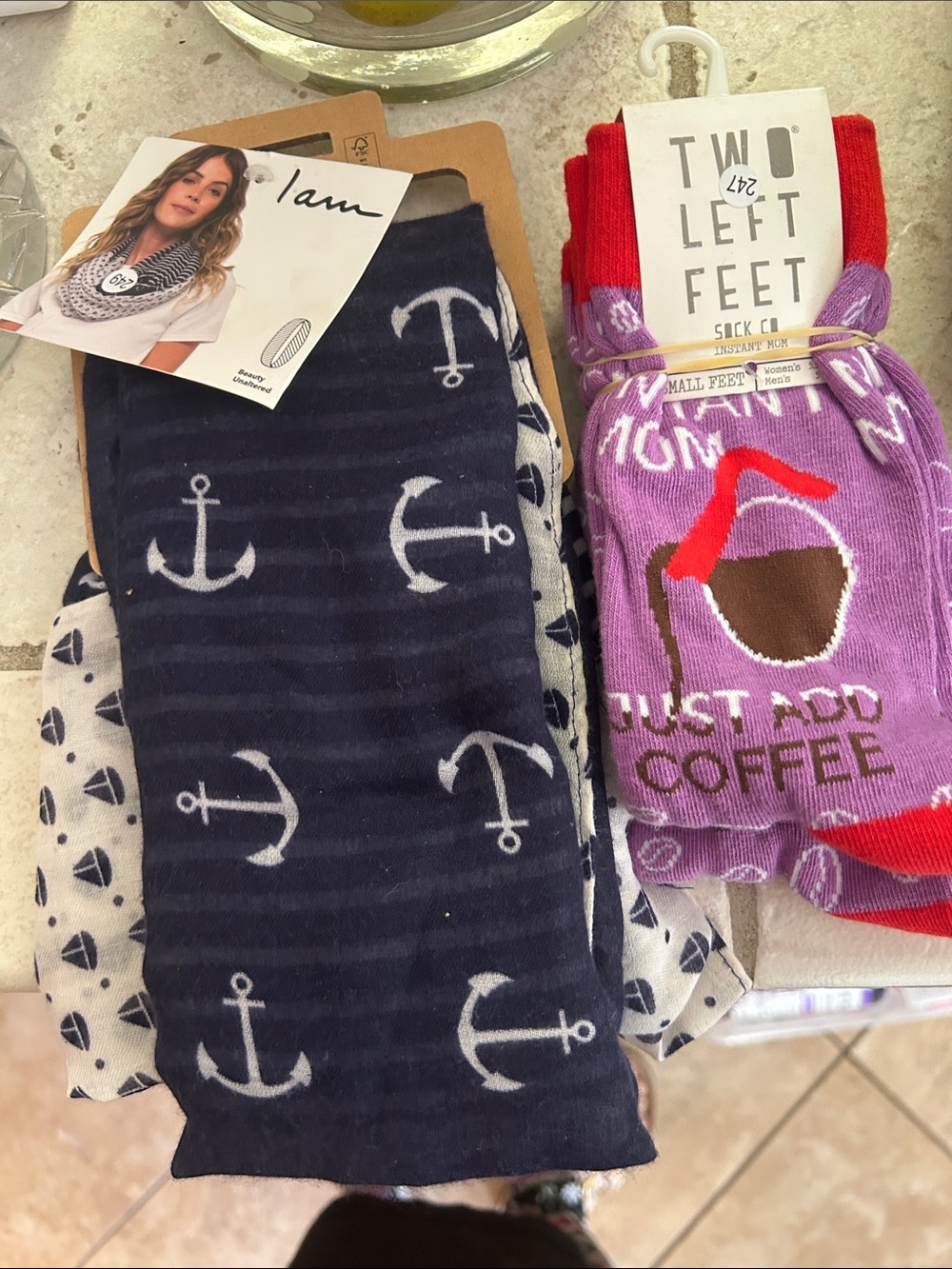 I.AM.GIA Men's Navy Anchor Casual Crew Socks